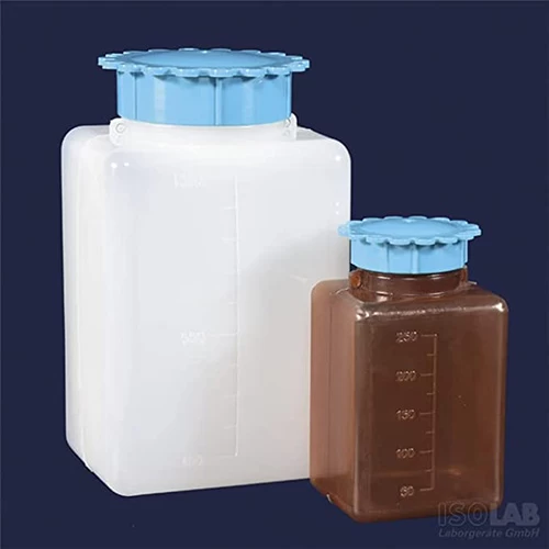 Şişe - P.E - şeffaf - geniş boyun - vidalı kapaklı - 1000 ml